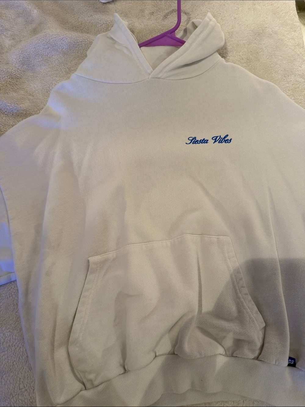 Siesta Vibes White Hoodie Sweatshirt - Casual Men's Pullover